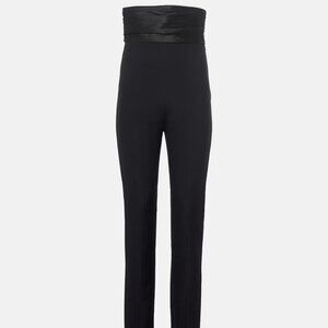 Khaite Lenro satin-trimmed high-rise slim pants | Size: 2